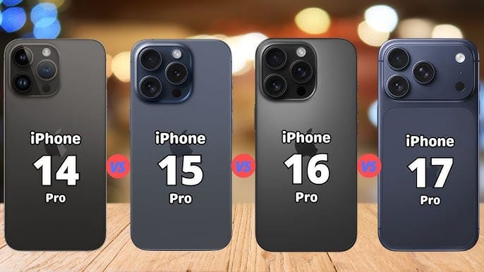 iPhone 17 vs iPhone 16, 15 și 14: Comparativ baterie și autonomie iPhone 17 vs 16 vs 15 vs 14